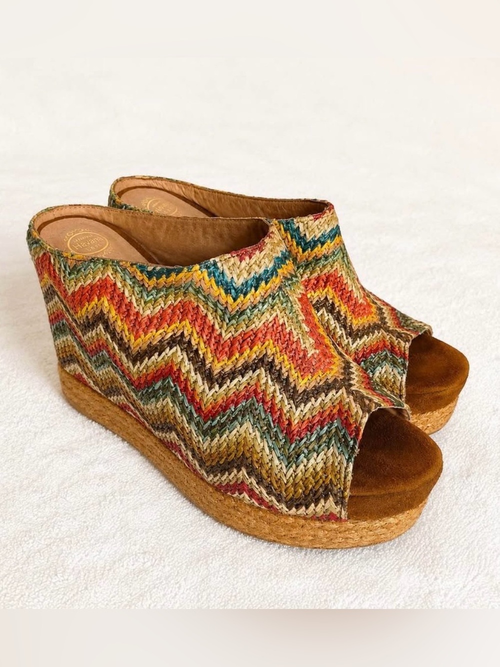 Jeffrey Campbell Virgo Woven Platform Wedge Mules Women’s Size 10